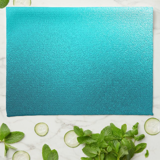 Turquoise Chic Aqua Blue Tea Towel (Folded)