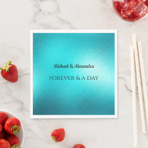 Turquoise Chic Aqua Blue Wedding Napkin