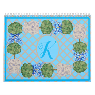 Turquoise Chinoiserie Ginger Jar Jars Topiary Calendar