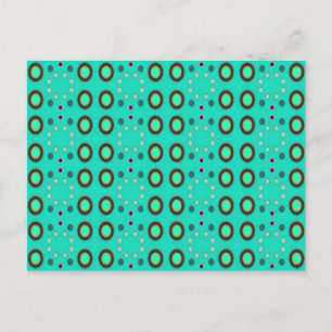 turquoise circles postcard