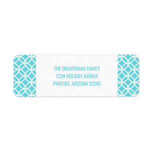Turquoise Classy Diamond Holiday Address Labels