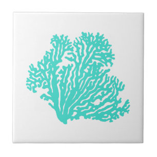 Turquoise Coastal Coral Tile