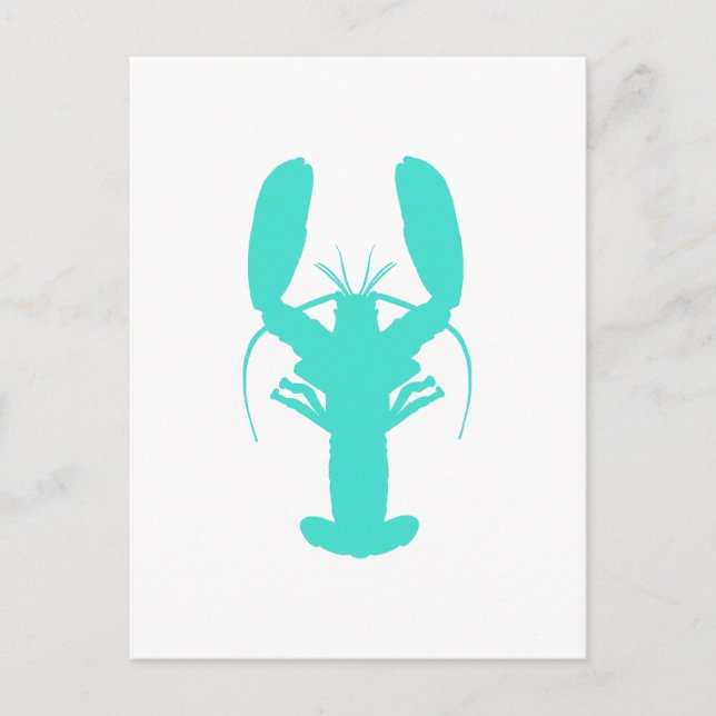 Turquoise Coastal Lobster Postcard (Front)