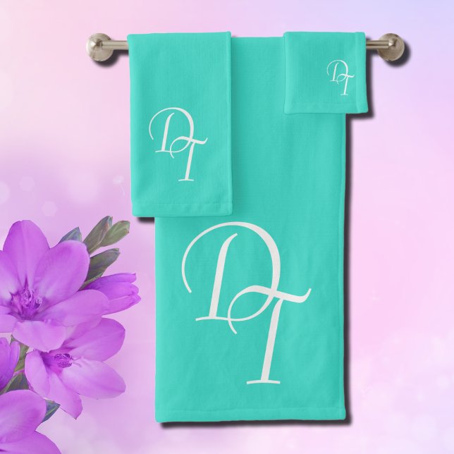 Turquoise colour  bath towel set (Creator Uploaded)
