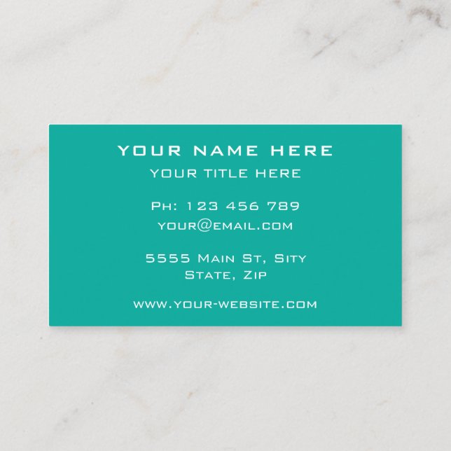 Turquoise Colour Business Card - Professional  (Back)