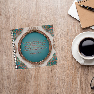 Turquoise Copper Cream Spend Time w Jesus Journal