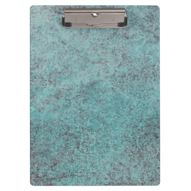 Turquoise Copper Patina texture gift Clipboard (Front)
