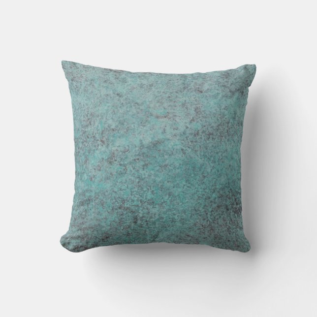 Turquoise Copper Patina texture gift Cushion (Front)