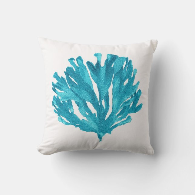 Turquoise Coral Pillow (Front)
