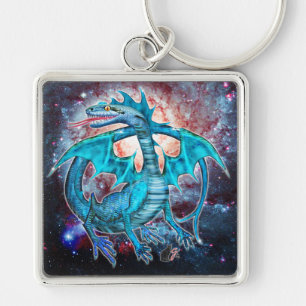 Turquoise Cosmic Dragon  Key Ring