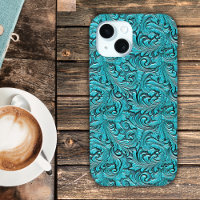 Turquoise cowgirl floral tooled leather western