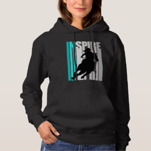 Turquoise Cowgirl Hat Rodeo Inspire Western Theme  Hoodie
