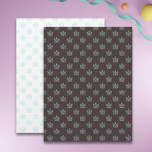 Turquoise Crown Patterned Scrapbook Paper