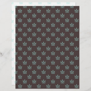 Turquoise Crown Patterned Scrapbook Paper