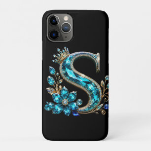 Turquoise Crystal Letter S & Crown Case-Mate iPhone Case