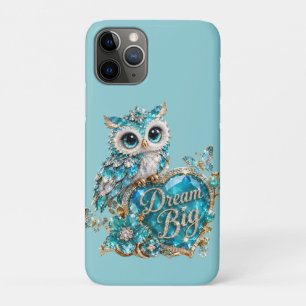 Turquoise Crystal Owl Dream Big Luxury Design Case-Mate iPhone Case