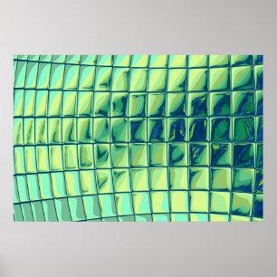 turquoise cubes poster