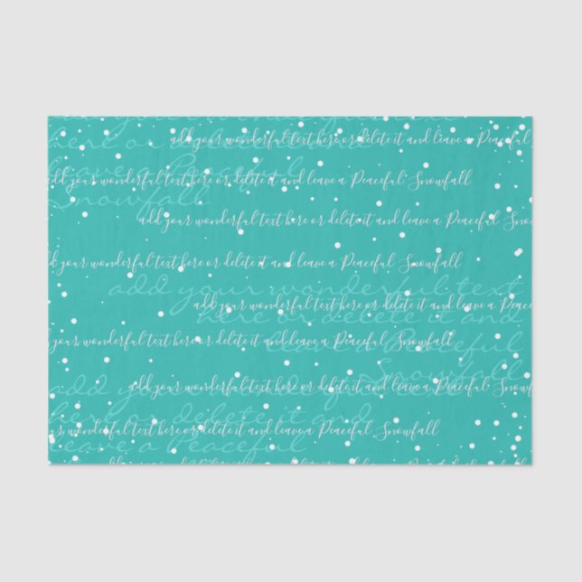 Turquoise | Custom Script Text Elegant Christmas Tissue Paper (Front)