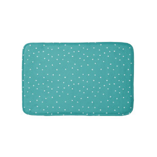 Turquoise Cute Scattered Dots Bath Mat