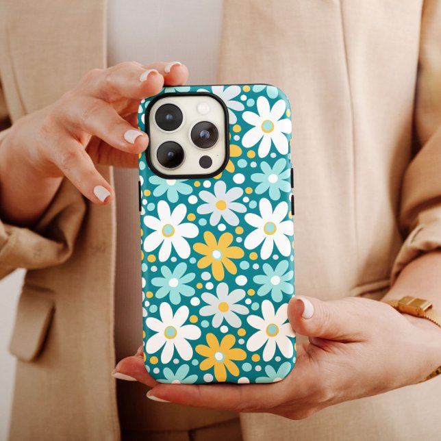 Turquoise Daisy Flower  | iPhone 14 Case-Mate Case-Mate iPhone Case (Creator Uploaded)