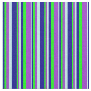 Turquoise, Dark Blue, Lime & Dark Orchid Coloured Fabric