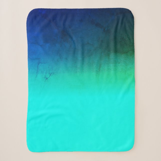 Turquoise Dark Blue Ocean Colours Stylised Blanket (Front)