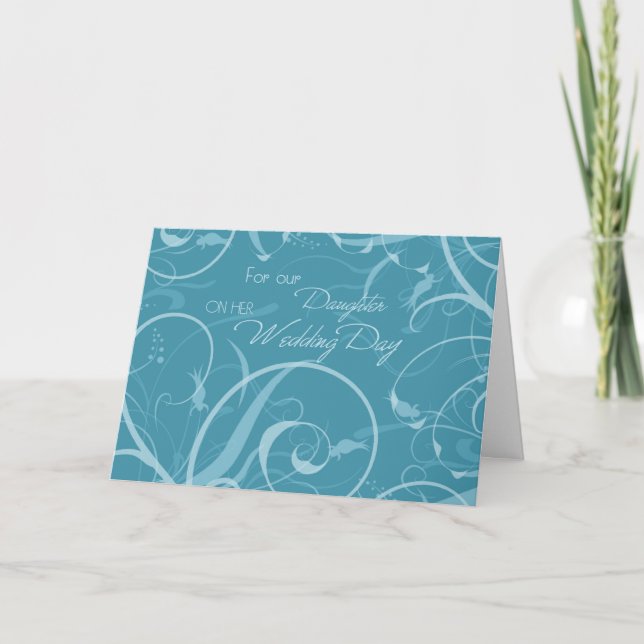 Turquoise Daughter Wedding Congratulations Card (Front)