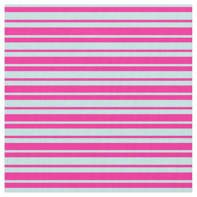 Turquoise & Deep Pink Stripes Fabric (Close Up)
