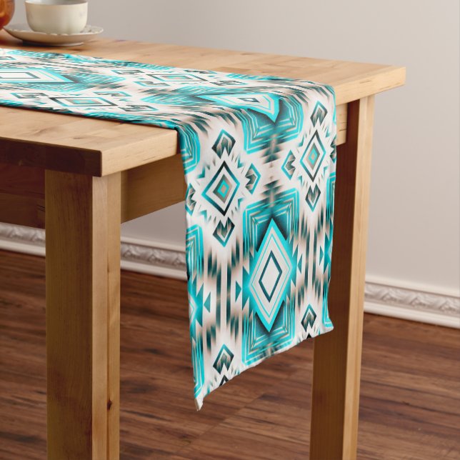 Turquoise Desert Crossroads Short Table Runner (In Situ)