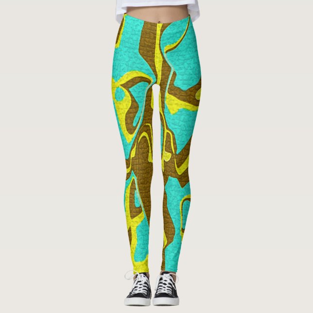 Turquoise Design Leggings (Front)