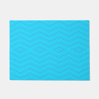 Turquoise Diamond Chevron Doormat