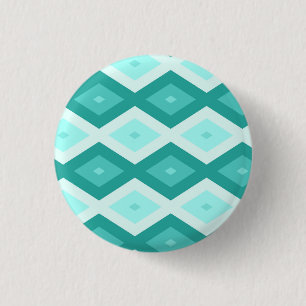 Turquoise diamond pattern 3 cm round badge