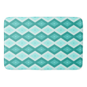 Turquoise diamond pattern bath mat