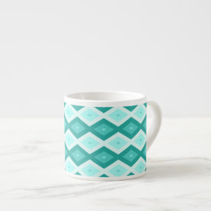 Turquoise diamond pattern espresso cup