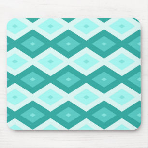 Turquoise diamond pattern mouse pad