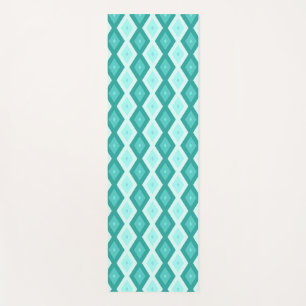 Turquoise diamond pattern yoga mat