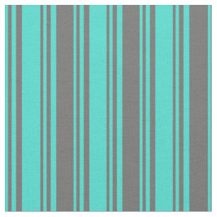 Turquoise & Dim Grey Lines Fabric