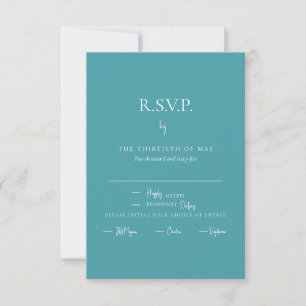 Turquoise Dinner RSVP Card