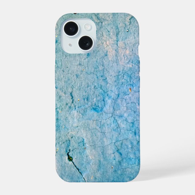 Turquoise Distressed Grunge Texture iPhone 15 Case (Back)