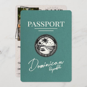 Turquoise Dominican Republic Passport Save The Date