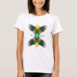 Turquoise Double Wings Diamond Design T-Shirt
