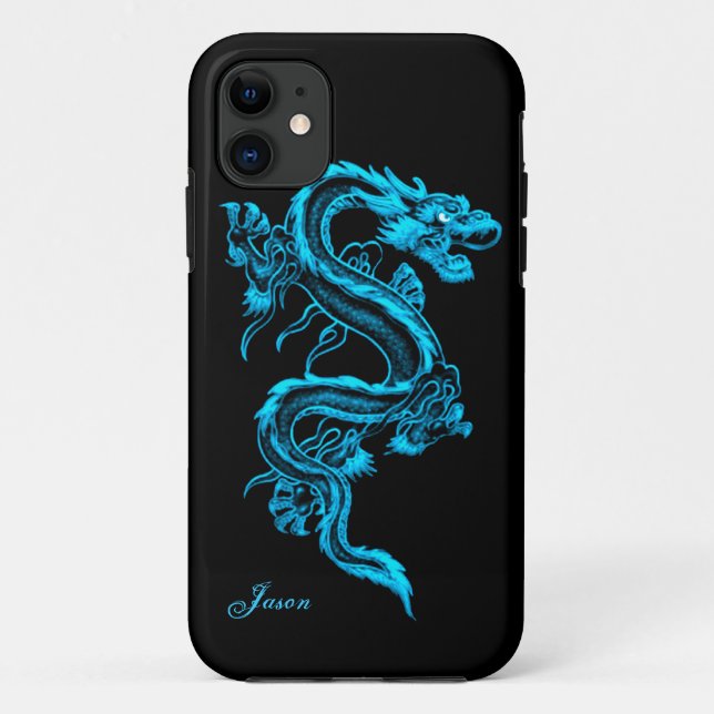 Turquoise Dragon Custom iPhone 5 Case (Back)
