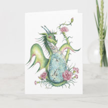 Turquoise Dragon - greeting card