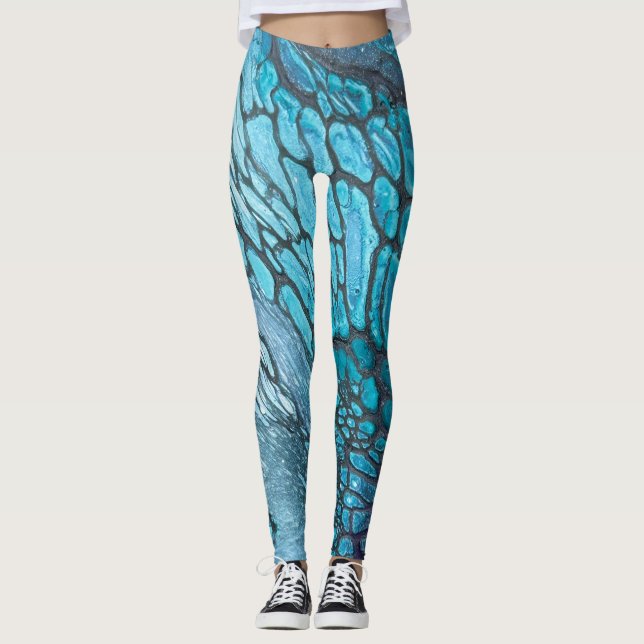 Turquoise dragon scale leggings (Front)