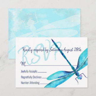 Turquoise Dragonfly RSVP Enclosure Card