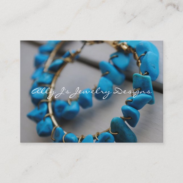 Turquoise Earrings Business Cards (Front)