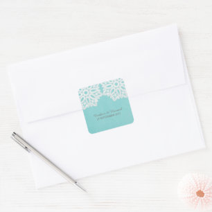 Turquoise Elegant Lace Wedding Stickers