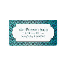 Turquoise Fan Pattern with White Frame