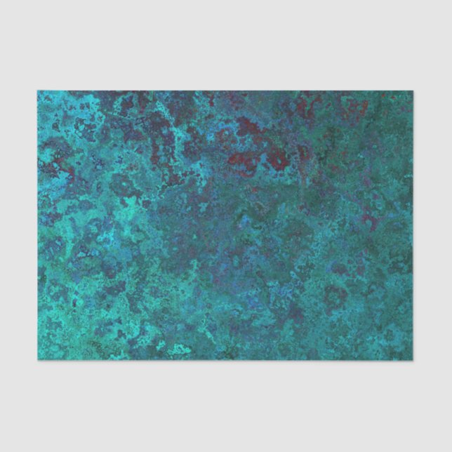 Turquoise Faux Gemstone Decoupage Tissue Paper (Front)
