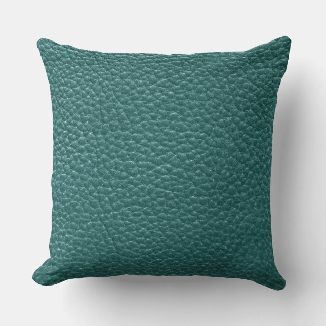 Turquoise Faux Leather Cushion (Front)